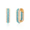 Preeti Sandhu Women's White / Blue / Gold Summer Sparkle U-shaped Turquoise Vermeil Hoops