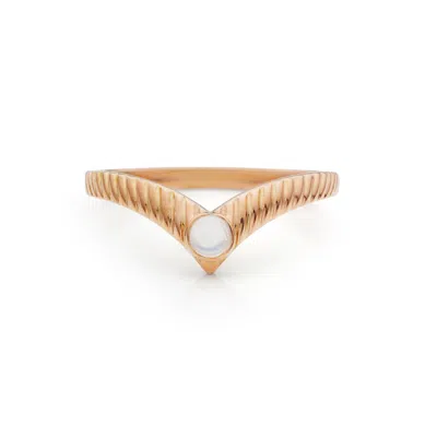 Preeti Sandhu Women's White / Rose Gold Reya Ring With Moonstone In Multi