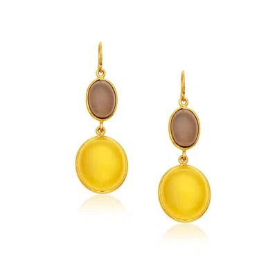Preeti Sandhu Women's Yellow / Gold Mosaic Earrings - Yellow Agate