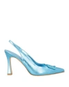 Pregunta Woman Pumps Azure Size 8 Textile Fibers In Blue