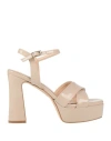 Pregunta Woman Sandals Beige Size 8 Textile Fibers In Neutral