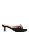 Pregunta Woman Sandals Black Size 5 Textile Fibers