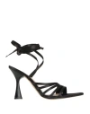 Pregunta Woman Sandals Black Size 6 Textile Fibers
