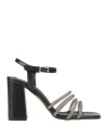 Pregunta Woman Sandals Black Size 8 Textile Fibers In Black