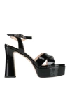 Pregunta Woman Sandals Black Size 8 Textile Fibers