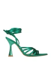 Pregunta Woman Sandals Emerald Green Size 6 Textile Fibers