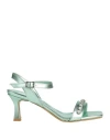 Pregunta Woman Sandals Emerald Green Size 8 Textile Fibers In Green
