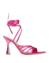 Pregunta Woman Sandals Fuchsia Size 8 Textile Fibers In Pink