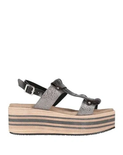 Pregunta Woman Sandals Gunmetal Size 8 Leather In Multi