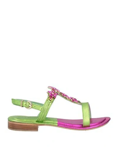Pregunta Woman Sandals Light Green Size 7 Leather