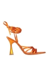 Pregunta Woman Sandals Orange Size 7 Textile Fibers