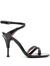 Premiata High Heel Strappy Leather Sandals In Black