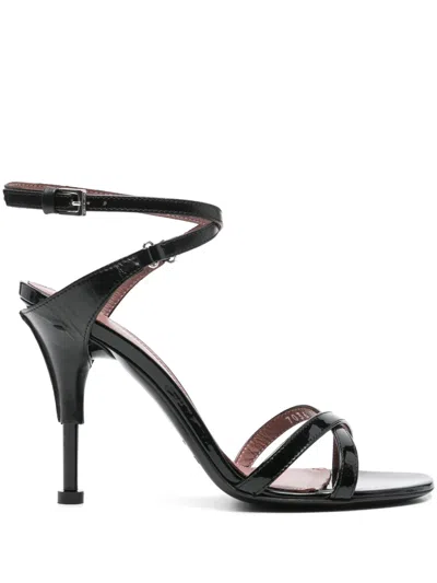 Premiata 100mm Patent-leather Sandals In Black