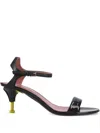 Premiata 60mm Patent Leather Sandals In Black
