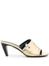 Premiata 70mm Crinkled Leather Mules In Gold