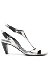 Premiata 70mm Metallic Leather Sandals In Gold