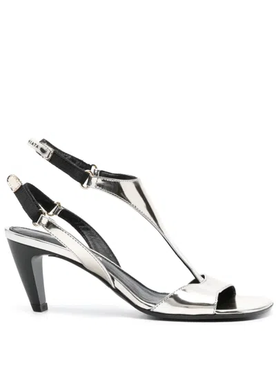 Premiata 70mm Metallic Leather Sandals In Gold