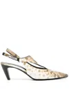 Premiata 70mm Snakeskin-print Leather Pumps In Neutrals