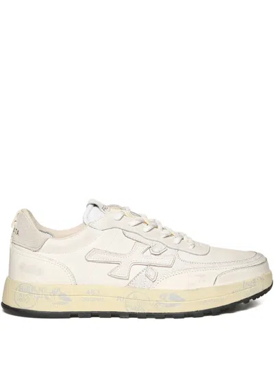 Premiata Round Toe Leather Blend Sneakers Model 7738 In Gold