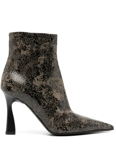 Premiata 95mm Cracked-effect Leather Boots In Green