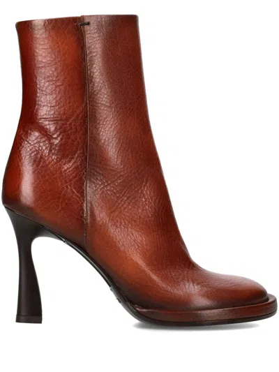 Premiata 95mm Leather Ankle Boots In Brown