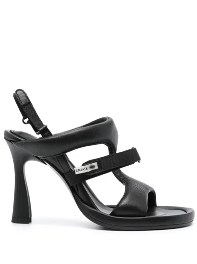 Premiata 95mm Leather Sandals In Black