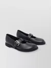Premiata Anil Buckle Leather Round Studded Ballerina In Black