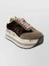 Premiata Animal Print Lace-up Platform Shoes In Multi