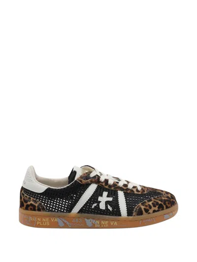 Premiata Animal-print Lace-up Sneakers In Multi
