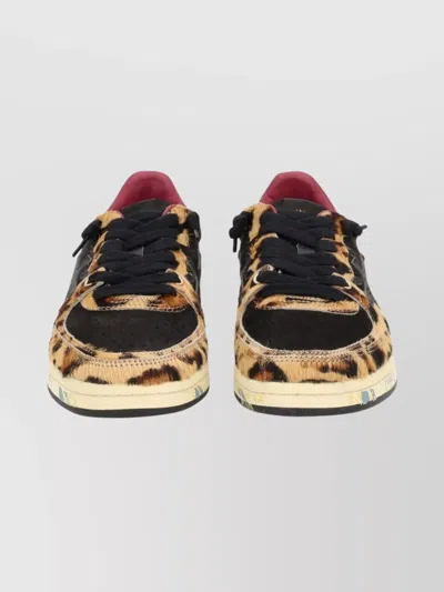PREMIATA ANIMAL PRINT SNEAKERS RUBBER SOLE