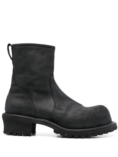 Premiata Ankle Side-zipped Boots In Black