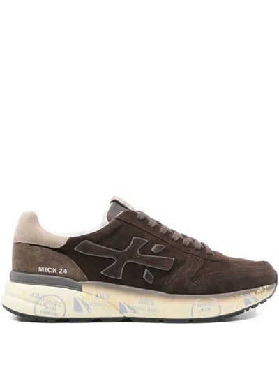 Premiata Mick Suede Leather Sneakers In Brown
