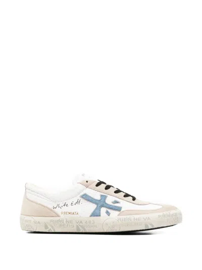 Premiata Appliqué Sneakers In Neutral