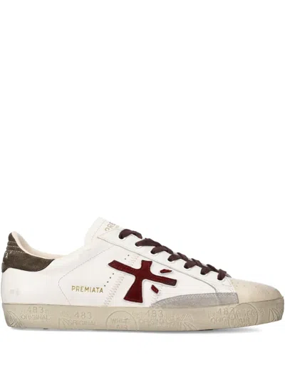 Premiata Appliqué Steven Sneakers In Neutral