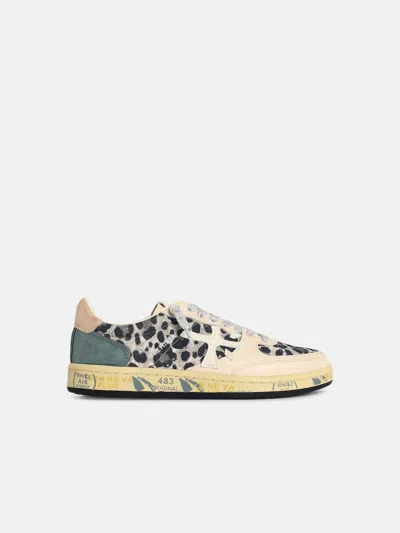 Premiata 'basket Clad' Leopard Print Leather Blend Sneakers In Multi