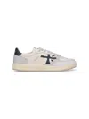 Premiata Low Top Sneakers With Contrast Heel Tab In Cream