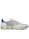 PREMIATA BASKET CLAYD CREAM LEATHER BLEND SNEAKERS