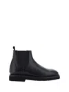 Premiata Pull-tab Leather Chelsea Boots In Black