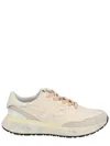 Premiata Beige And Cream Leather Sneakers With Textured Detailing In Multi