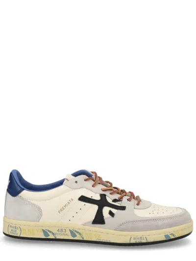 Premiata Beige Bsktclay Perforated Panel Sneakers In Multi