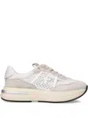 Premiata Luxe Mesh And Suede White Sneakers