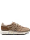 Premiata Suede Blend Sneakers Round Toe In Brown