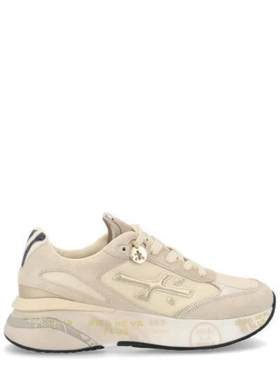 Premiata Beige Moerund Zebra Panel Sneakers In Neutral
