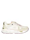 Premiata Beige Sneakers With Distinctive Logo Detail In White