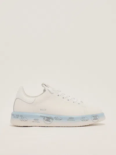Premiata Belle Trainer In Bianco Celeste