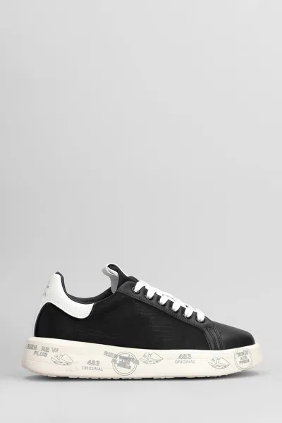 Premiata Belle Sneakers In Black Leather And Fabric