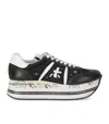 Premiata Beth Sneakers In Black Leather And Fabric In Black