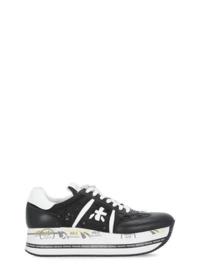 Premiata Beth Low-top Flatform Sneakers In Black