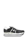 Premiata Beth Sneakers In Black Leather And Fabric In Black