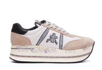 Premiata Andyd 6500 Logo-patch Sneakers In Beige
